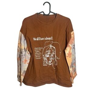 SHEIN "we all have a‎ dream" tie dye cotton pullover sz XS/S